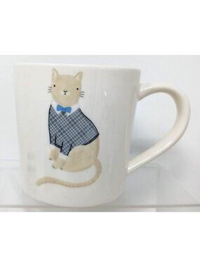 Dapper Cat Magenta Cup Coffee Mug BowTie Sweater 14 oz. Anthropomorphism #S-7